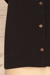 Buzau Black Buttoned Short Sleeved Top bottom | La petite garçonne