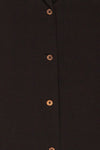 Buzau Black Buttoned Short Sleeved Top fabric | La petite garçonne