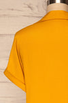 Buzau Mustard Buttoned Loose Top back close up | La petite garçonne