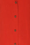 Buzau Red Buttoned Short Sleeved Top fabric | La petite garçonne