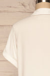 Buzau White Buttoned Short Sleeved Top back close up | La petite garçonne