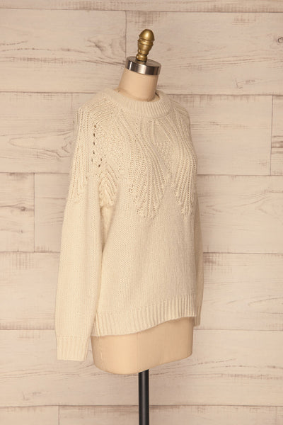 Cachiloma Crème Cream Knit Sweater | La Petite Garçonne side view