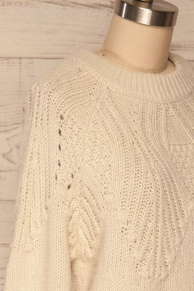 Cachiloma Crème Cream Knit Sweater | La Petite Garçonne side close-up