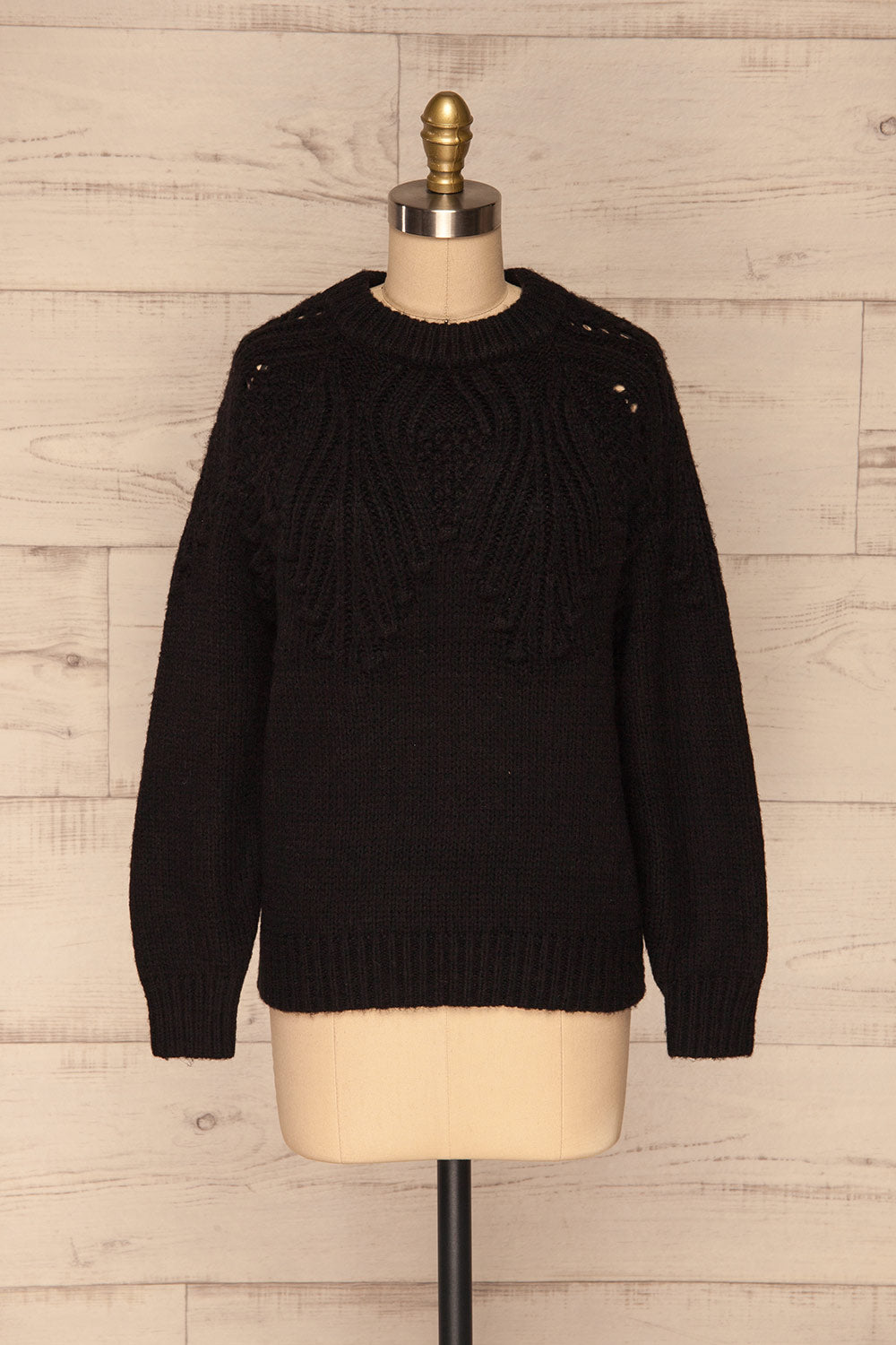 Cachiloma Noir Black Knit Sweater | La Petite Garçonne front view 