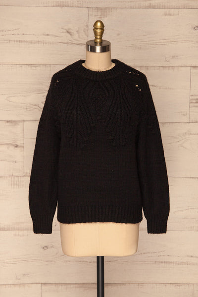 Cachiloma Noir Black Knit Sweater | La Petite Garçonne front view