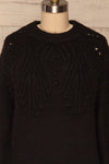 Cachiloma Noir Black Knit Sweater | La Petite Garçonne front close-up