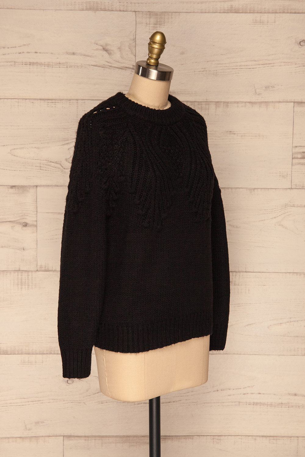 Cachiloma Noir Black Knit Sweater | La Petite Garçonne side view 