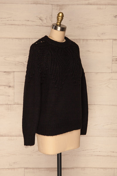 Cachiloma Noir Black Knit Sweater | La Petite Garçonne side view