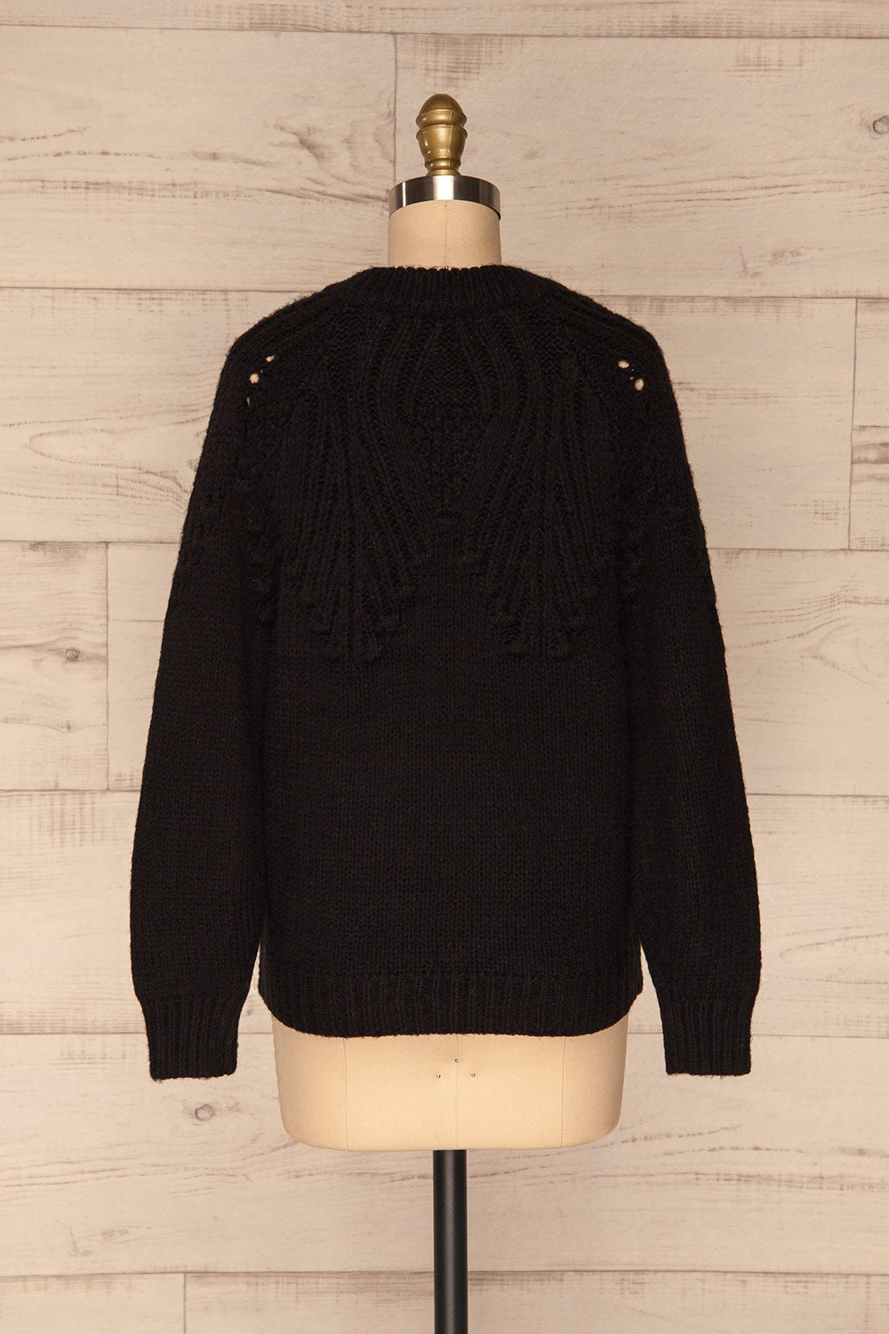 Cachiloma Noir Black Knit Sweater | La Petite Garçonne back view 