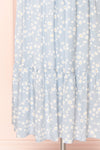 Cadice Blue Floral Short Sleeve Midi Dress | Boutique 1861 bottom