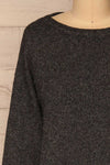 Cadix Black Long Sleeve Knitted Dress | La petite garçonne front close-up