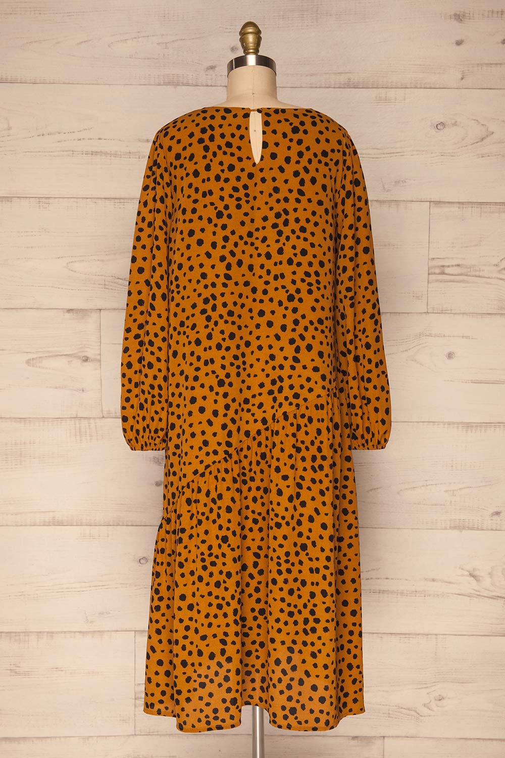 Cajoncito Ochre & Black Polkadot Tunic Dress | BACK VIEW | La Petite Garçonne