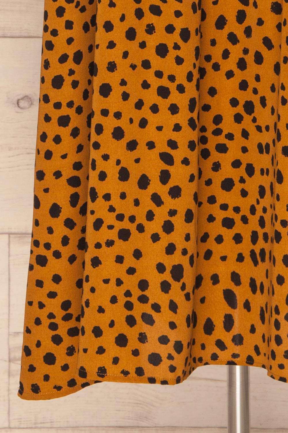 Cajoncito Ochre & Black Polkadot Tunic Dress | BOTTOM CLOSE UP | La Petite Garçonne