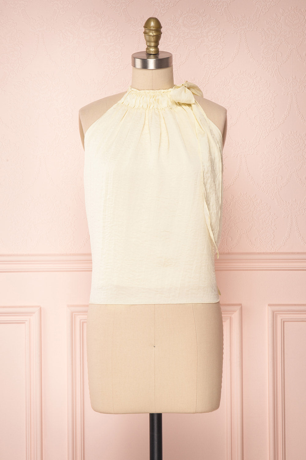 Calanthe Ivoire Ivory Satin Halter Top | Boutique 1861 1