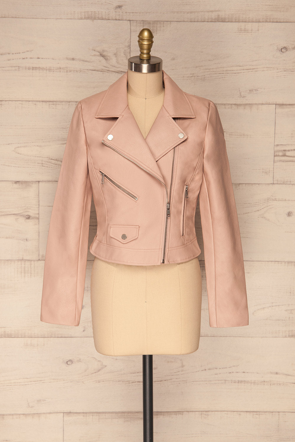 Calcali Rosa Pink Faux Leather Jacket