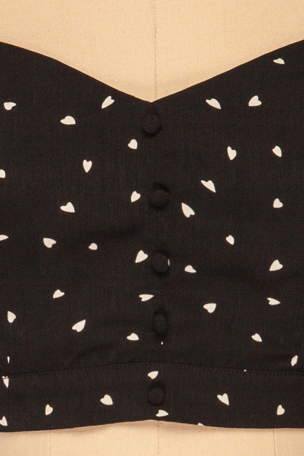 Calceta Black & White Heart Patterned Crop Top | La Petite Garçonne 8