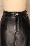 Callancay Black Faux Leather Mini Skirt front close up | La Petite Garçonne