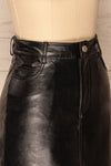 Callancay Black Faux Leather Mini Skirt side close up | La Petite Garçonne
