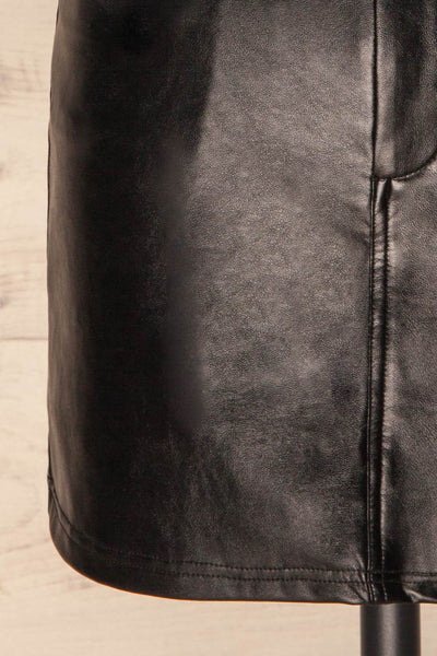 Callancay Black Faux Leather Mini Skirt bottom close up | La Petite Garçonne