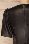 Caluguro Black Faux-Leather Top | La petite garçonne back close-up