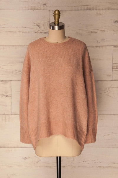 Calvao Dawn Dusty Pink Oversize Knit Sweater | La Petite Garçonne 1