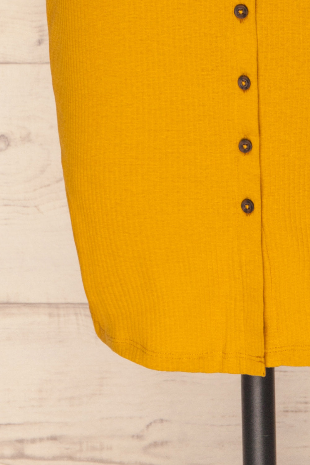 Cambana Curcuma Ochre Fitted Button-Up Dress | La Petite Garçonne