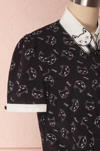 Camély Black & White Cat Pattern Blouse | Boutique 1861 4