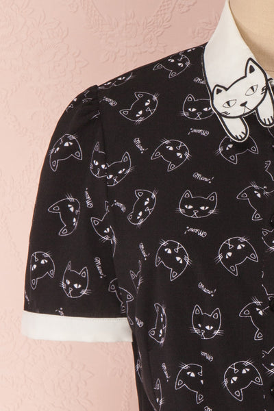 Camély Black & White Cat Pattern Blouse | Boutique 1861 7