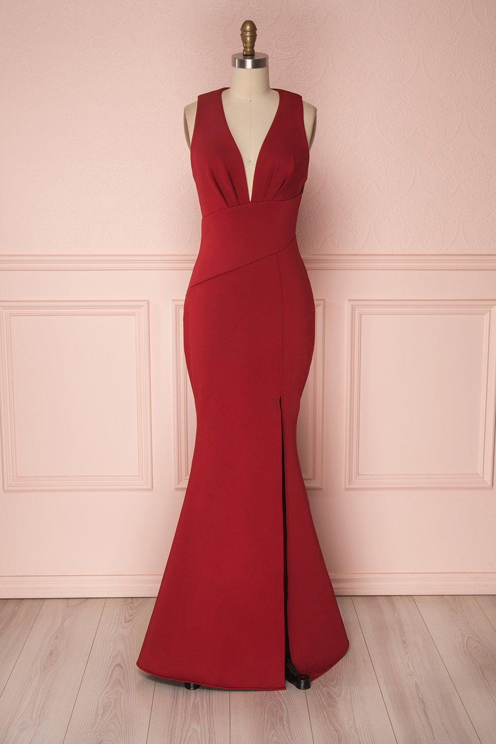 Camila Fire Dark Red Mermaid Gown | Boudoir 1861 front view