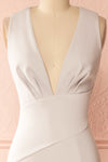 Camila Moon Light Gray Mermaid Gown | Boudoir 1861 front close-up