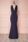 Camila Mer Navy Blue Mermaid Gown | Boudoir 1861 front view