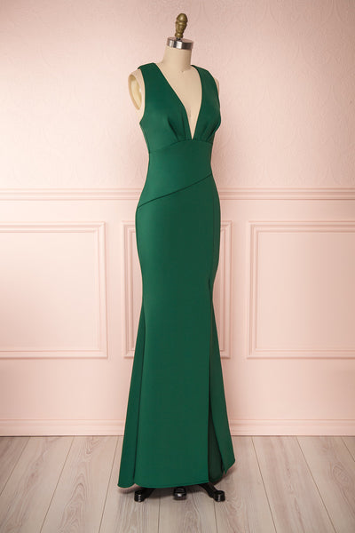 Emerald Dust Feather Mermaid Gown – Elegant Threads
