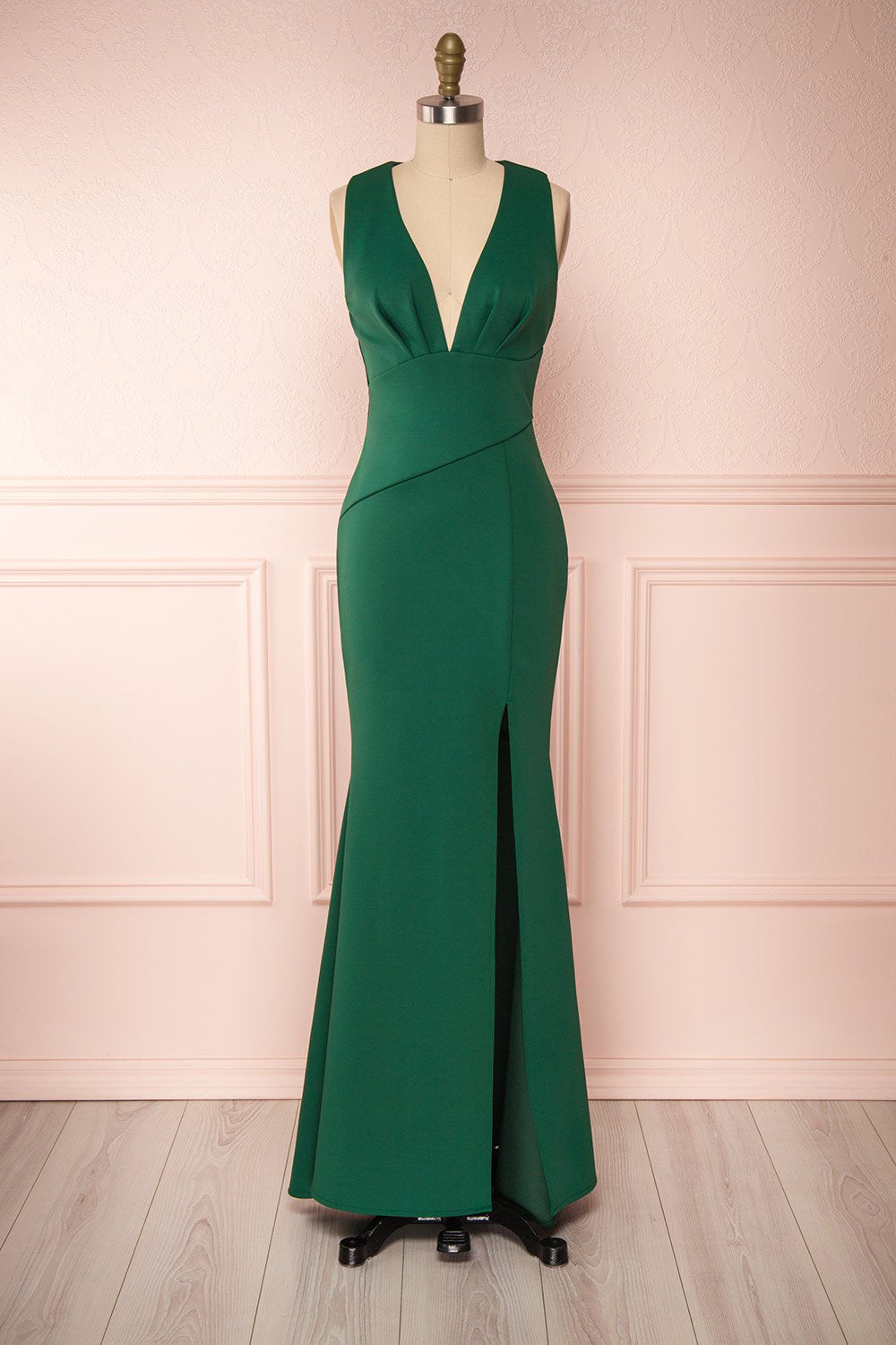 Sexy Backless Emerald Green Slim-fit Mermaid Prom Dress - VQ