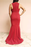 Camila Feu Dark Red Mermaid Gown | Boudoir 1861 model back