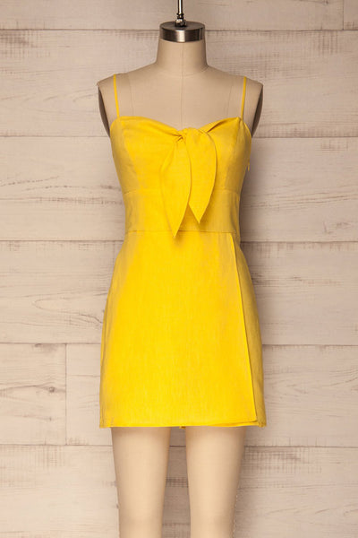 Campea Soleil Yellow Romper with Wrap Skirt | La Petite Garçonne
