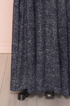 Campozano Navy Shimmery A-Line V-Neck Dress | Boutique 1861 bottom close-up