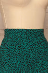 Canaveral Emerald Pants w/ Leopard Print | La petite garçonne side close-up