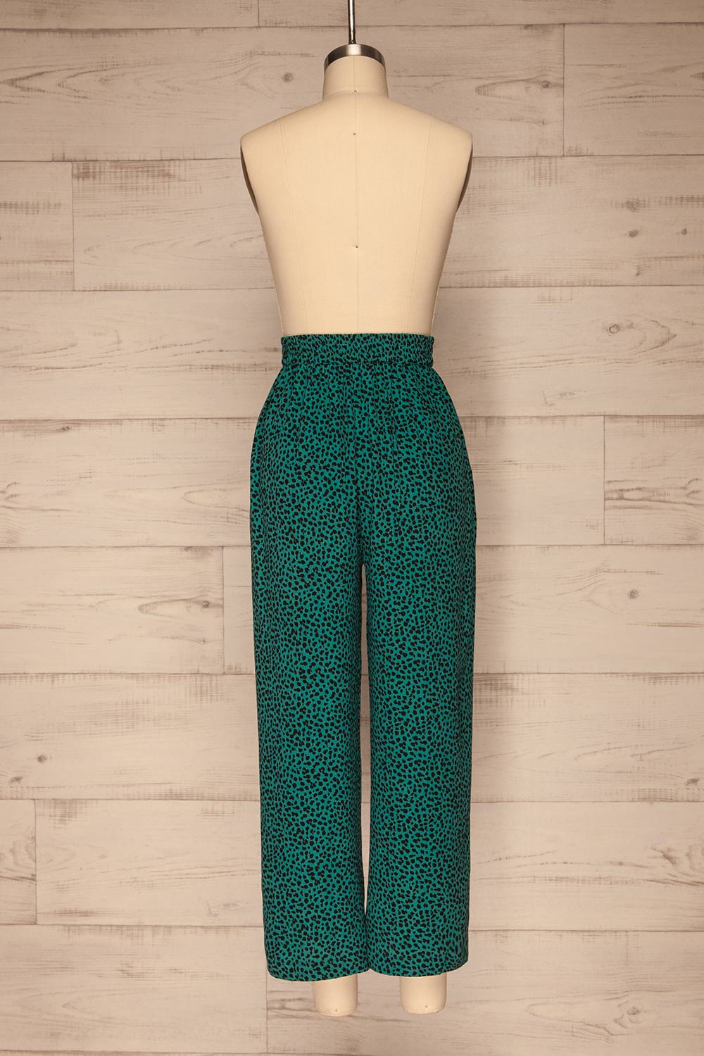 Canaveral Emerald Pants w/ Leopard Print | La petite garçonne back view