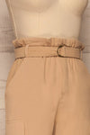 Canelos Beige Cargo Pants with Belt side close up | La petite garçonne