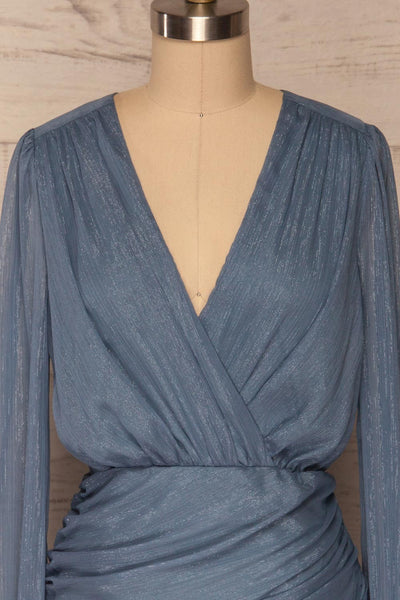 Cangaimine Ruched Dress | Robe front close up | La Petite Garçonne