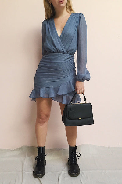Cangaimine Ruched Dress | Robe | La Petite Garçonne on model