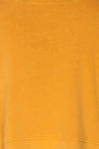Cangil Mustard Yellow Long Sleeved Crop Top | TEXTURE DETAIL | La Petite Garçonne