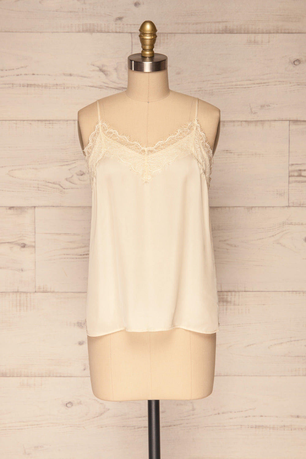 Canico Beige Silky & Lace Camisole front view | La Petite Garçonne