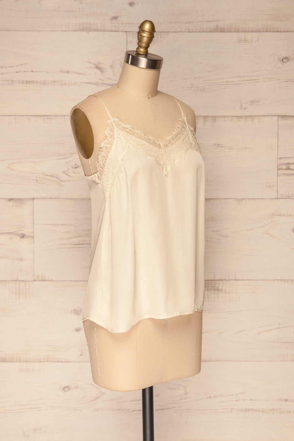 Canico Beige Silky & Lace Camisole side view | La Petite Garçonne