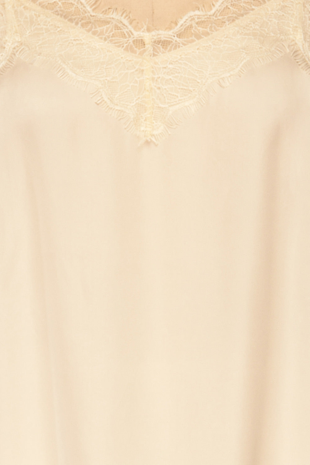 Canico Beige Silky & Lace Camisole texture close up | La Petite Garçonne