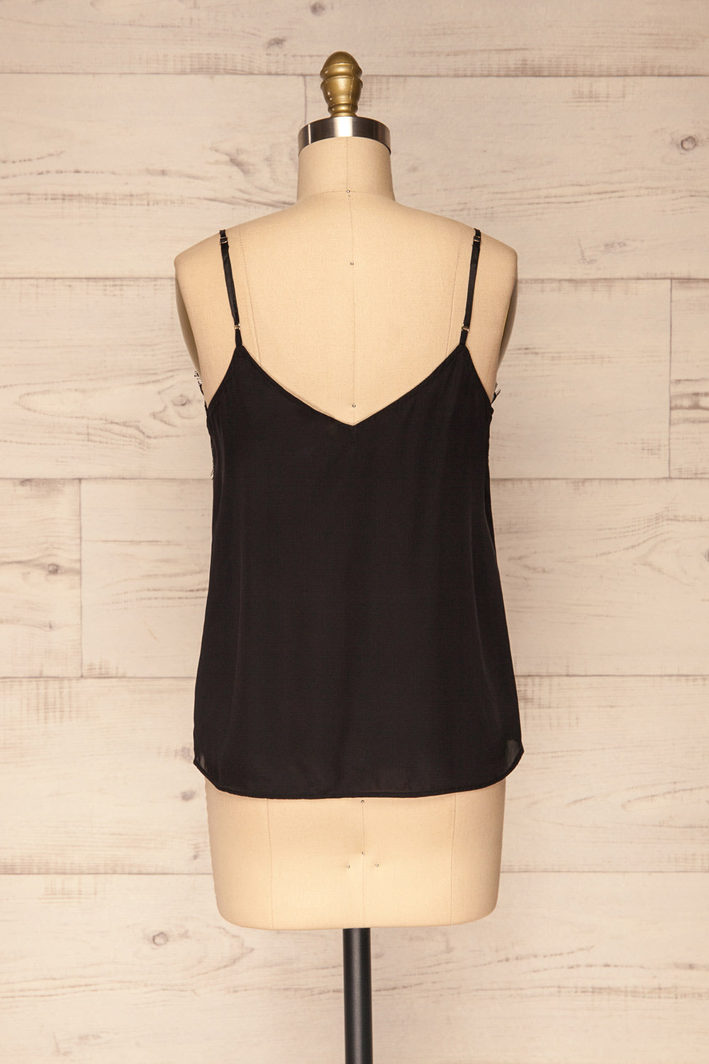 Canico Noir Black Silky & Lace Camisole back view | La Petite Garçonne