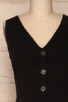 Canitas Coal Black Linen Jumpsuit with Buttons | La Petite Garçonne 2