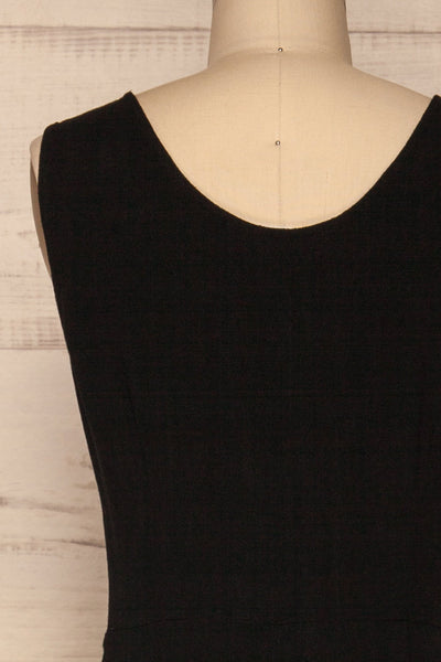 Canitas Coal Black Linen Jumpsuit with Buttons | La Petite Garçonne 6