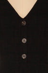 Canitas Coal Black Linen Jumpsuit with Buttons | La Petite Garçonne 8