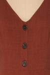 Canitas Rust Brown Linen Jumpsuit with Buttons | La Petite Garçonne 8